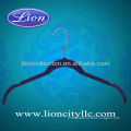 LEC-F5016 Plastic Newest Design Purple Velvet Hanger